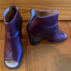 Bed Stu Onset Style Peep Toe Boot Shoe Size 9 Genuine Leather